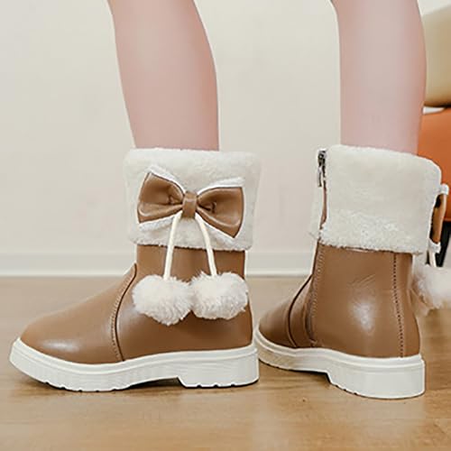 IWIHMIV Girl Snow Boots Toddler Ankle Boots Warm Snow Boots Girl Winter Boots Non Slip Outdoor Winter Boots for Cold Weather4