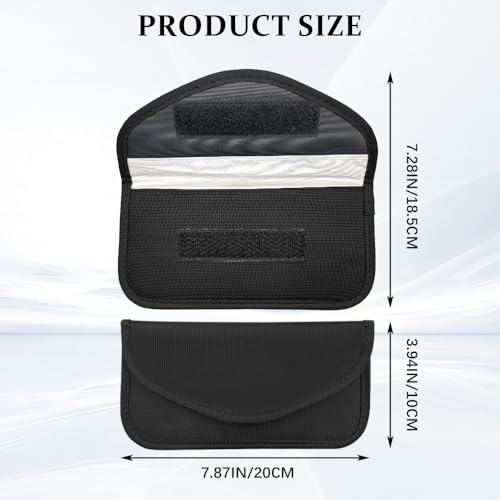 HABNVUON 2PCS Faraday Bags for Phone and Car Keys, Faraday Pouch, Keyless Entry RFlD Signal Blocking Bag, Anti-Theft Shielding Case Blocker for Cell Phone Privacy Card Protection (Black)