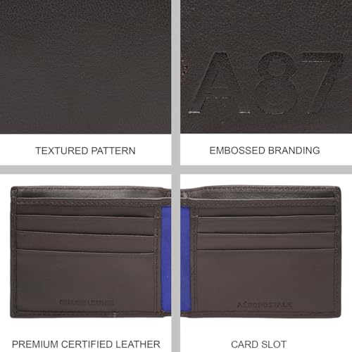 Image of Aeropostale Men's Global Coin Wallet PORUS - Brown | Durable Leather | Compact Design & Coin Pocket | Ideal for Gifting
