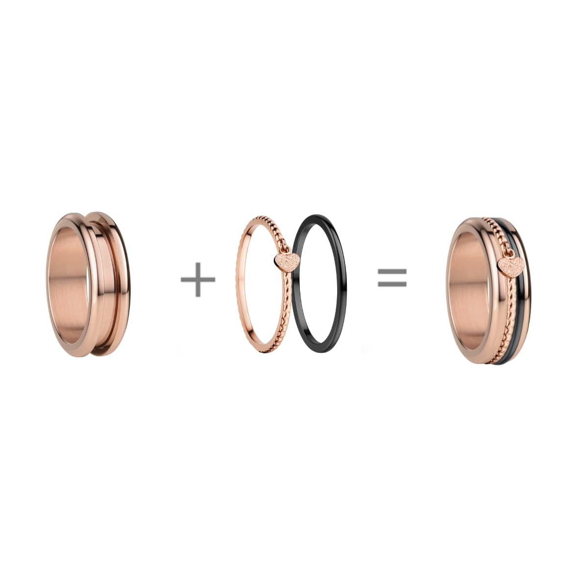 BERING Damen Ring in Rosé gold glänzend - Arctic Symphony Collection mit Edelstahl - Moselle 7