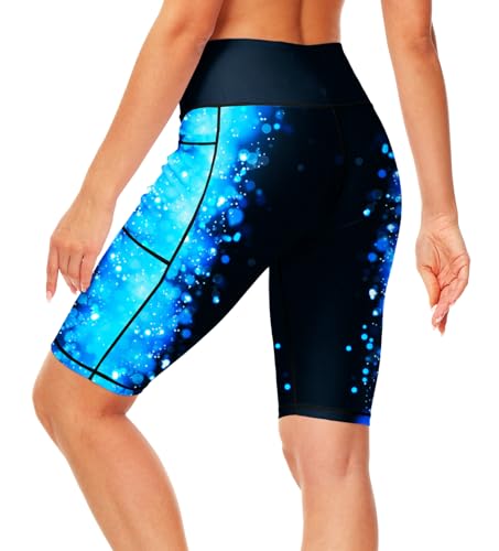 Image of AOBUTE Womens 9 inch /10 inch /11 inch Long Swim Board Shorts High Waisted UPF 50+ Biker Shorts with Pockets