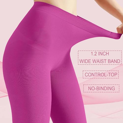 Image of Weziarer Women's Opaque Tights,70D Soft Solid Color Control Tights for Women,High Waist Womens Footed Pantyhose Multicolor