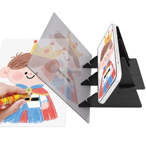Projecteur de dessin pour téléphone portable, planche à dessin optique A4 avec projection de smartphone pour reproduire des images, des photos et des...