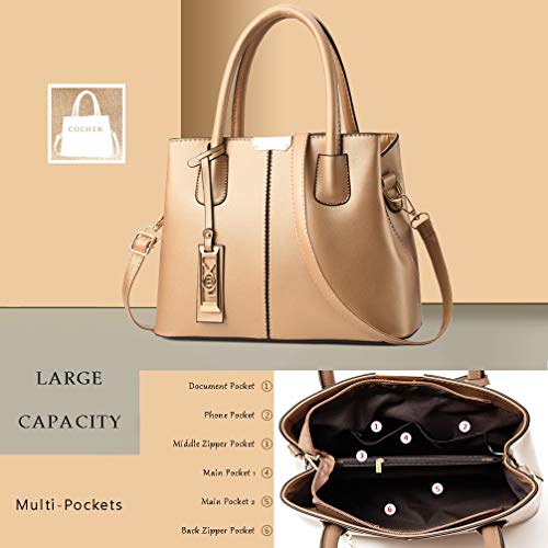 COCIFER Women Top Handle Satchel Handbags Shoulder Bag Tote Purse Messenger Bags - Thumbnail 5