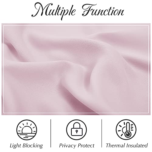 Stangh Blackout Curtains For Nursery Girls Room, Thermal Insulated Pink Pompom Room Darkening Curtain Drapes For Babies, Short Cute Curtains For Kitchen / Small Window, W52 X L63, 2 Panels #TOP6