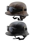 Helm im Classic Design LESTARIE Motorradhelm Halbschale, Jet Helm, Chopper, Cruiser Classic, Gr.M Braun