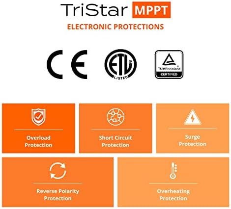 Morningstar Tristar 45A MPPT Solar Charge Controller 12V/24V/48V Batteries, Solar Panel Controller Battery Controller Solar Controller 12V 24V, Lowest Fail Rate MPPT Charge Controller for Solar Panels