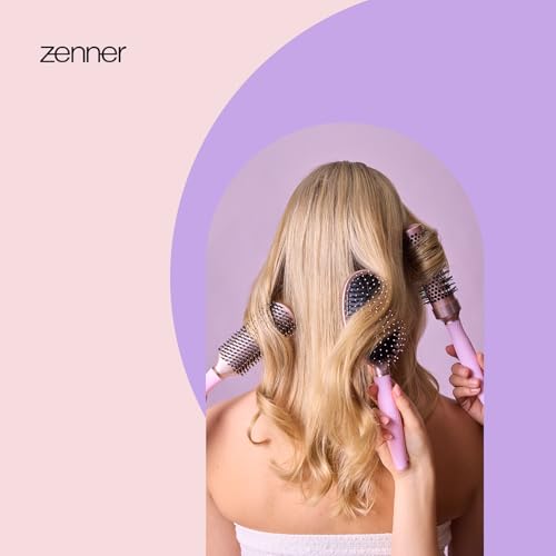 Zenner Curling Brush - Hair Brush for Gentle Detangling & Effective Head Massage - For Wavy & Curly Hair