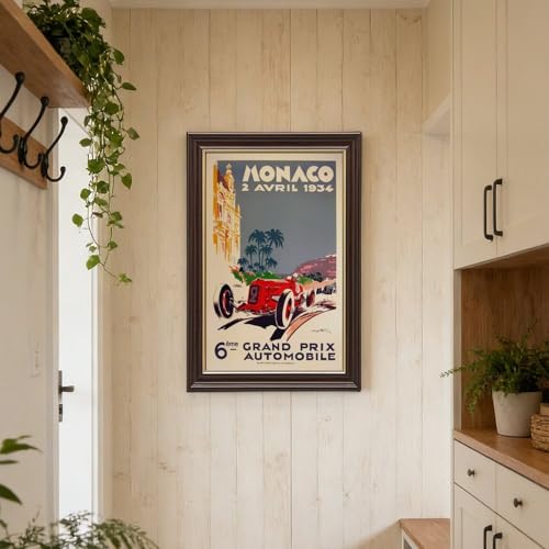 Impression Monaco 1934 : affiche vintage nostalgie pour passionnés auto