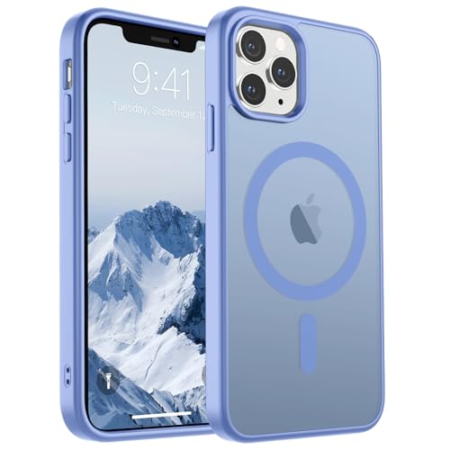 Image of SUPFINE Magnetic for iPhone 11 Pro Max Case Blue Purple | (Compatible with MagSafe)(Military Grade Drop Protection)Shockproof Translucent Matte Phone Cover