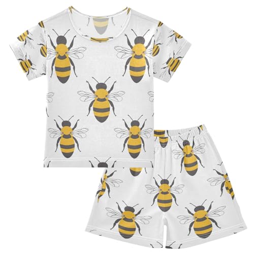 senya Short Sleeve Pajamas Sets Summer Cotton Sleepwear Yellow Black Bee