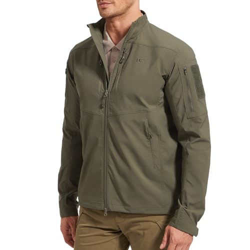 VisionTac Mens Lightweight Tactical Jacket Stretch Water Resistant for Work Military EDC Hiking Hunting Outdoor