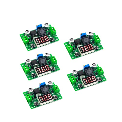 COOLTECH ELECTRONIC Buck Step Down Modul LM2596 DC / DC 4,0 ~ 40 V bis 1,25 - 37 V, verstellbarer Spannungsregler mit LED-Voltmeter, 5 Stück Cover