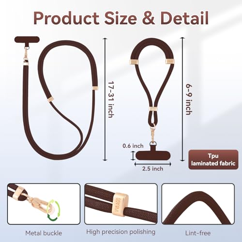 Image of VVAAGG Cell Phone Lanyard for iPhone: Crossbody Phone Strap Adjustable Neck Wrist Strap Anti Theft Long Lanyard Travel Essential for Women Most iPhone and Android Smartphones