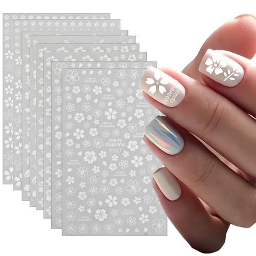8 Fogli Adesivi Autoadesivi per Unghie, Decorativi per Nail Art, Decalcomanie Floreali per Manicure, Forma di Cuore e Fiori di Ciliegio, Accessori (B) 8 Fogli Adesivi Autoadesivi per Unghie, Decorativi per Nail Art, Decalcomanie Floreali per Manicure, Forma di Cuore e Fiori di Ciliegio, Accessori (B)