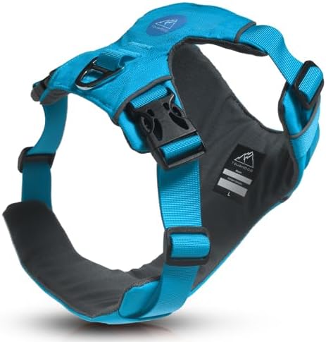 TOUGHDOG Explorer Dog Harness, No Pull Adjustable Comfortable Padded Durable Dog Harness, 2 Lead Attachment Points, Reflective, No Choke, Easy On/Off, Training & Walking, Large Dog, Desert Orange