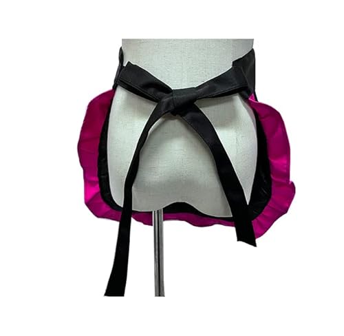 Viscal Cute Girls Bowknot Lady's Ruffles Outline Adjustable Apron Retro Heart Shape Lace Pockets Apron Kitchen Cooking Cleaning Maid Costume #TOP6