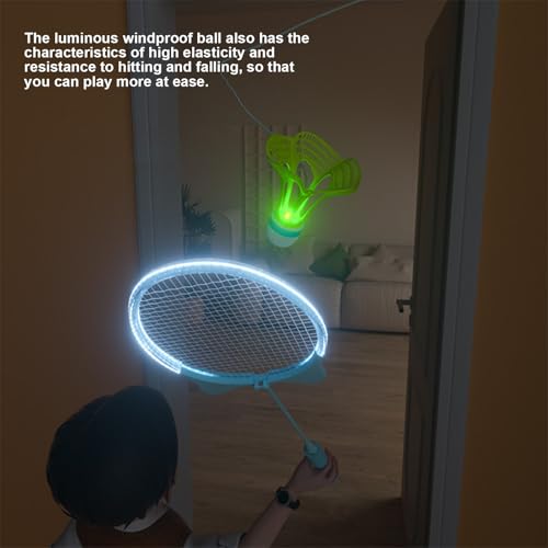 Badminton Trainer Kit - Selbstpraxisrebounder | Elastic Swing Trainer | Einzelspieler -Rebound -Übungswerkzeug, Lumineszenzball -Trainingset, Ausrüstung für Kinderübungen