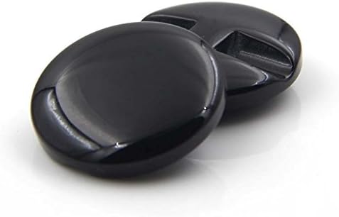 Classic Shiny Chessman Thick Resin Dark Hole Buttons for Fashion Coats (Black/White,Pack of 6)(1.10 inches,Black)
