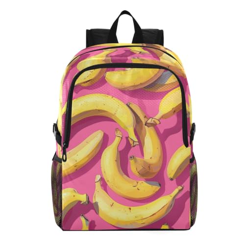 Sac à dos pliable imperméable et léger motif bananes mignonne pour randonnée