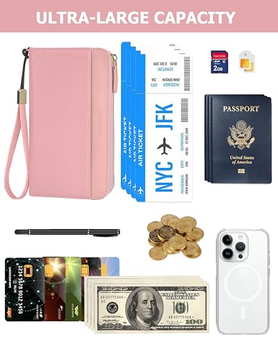 Image of Large Wallet for Women, Clutch Wallet with Passport Holder