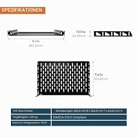 Tecmojo 19 Zoll 1HE 304,8mm Tief Fachboden zum Festeinbau, Befestigung Vorne, mit Anti-Rutsch-Stoppern, Server- und Netzwerk-Rack-Regal, 25kg Traglast, 2 Stück, Schwarz – Ansicht 2