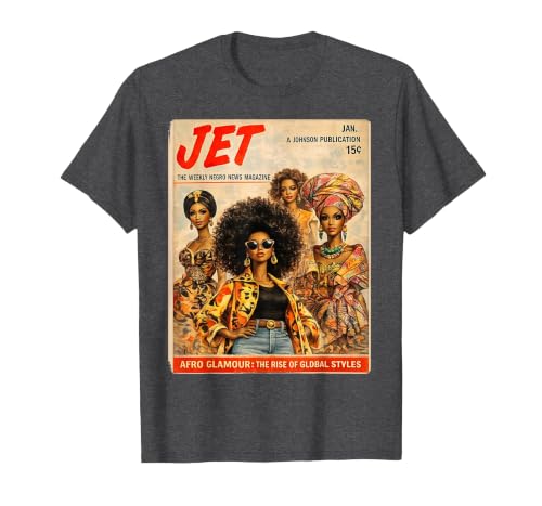 Afro Glamour – Vintage Black Women Cover Art T-Shirt, Men, Dark Heather Grey, 3X-Large