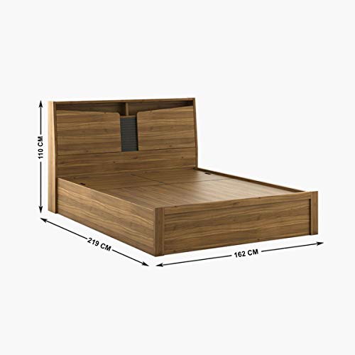 Image of Home Centre Quadro Flex Queen Size Bed with Hydraulic Storage (Engineered Wood,Brown)