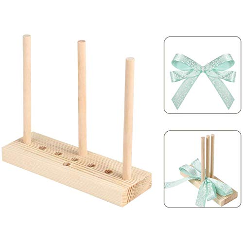 HUNDOR Bow Maker for Ribbon, Wooden Wreath Bow Maker Tool for Creating Hair Bows, Corsages, Gift Bows, 7.18 x 2.36 x 0.78 inches