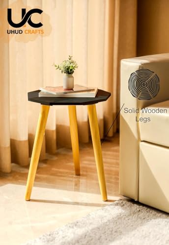 Image of UHUD CRAFTS Home Decor Multipurpose Wooden Coffee Table /Centre Table /Side Table /End Table /Tea Table for Living Room,Bedroom, Balcony & Office - Black