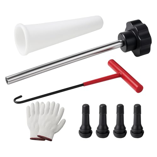 Image of Car Tire Valve Quick Change Tool Kit, 7PCS Tyre Valve Stem Core Replacement Set Includes 4PCS TR413 Valve Stems, Replacing Leaky Valves Stem Installation Tool, Universal Fit
