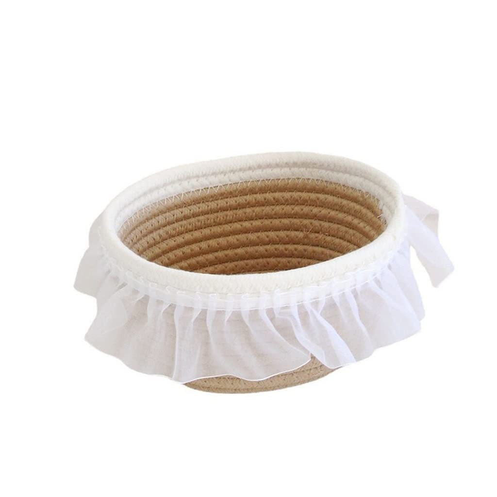Panier de rangement en mousseline et coton tressé haut de gamme pour décoration intérieure raffinée