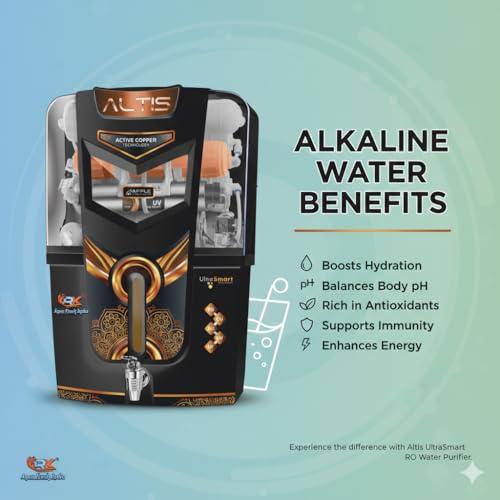 Image of Rk Aqua Fresh India Altis Prime Black (Ro+uv+uf+Alkaline,zinc,copper+Tds Adjuster) Ro Water Purifier ((RO+UV+UF+COPPER+ZINC+CALCIUM+TDS ADJUSTER) Best For Home /Office Purpose | 15LPH | 12litrs