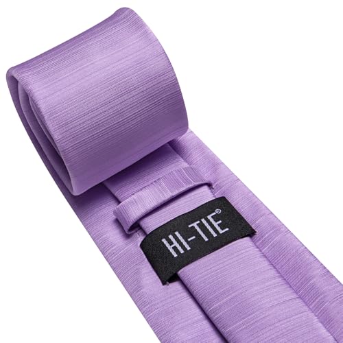 Image of Hi-Tie Men Silk Ties Set with Flower Lapel Pin Necktie Pocket Square Cufflinks for Tuxedo Wedding Business