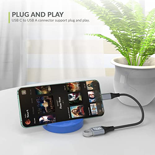 Image of Tizum USB Type C to 3.0 USB OTG Adapter /Cable /Connector, Fast Charging Data Transfer @5GBPS - MacBook Air /Pro, 11 /12.9 iPad Pro, 10.9 iPad Air 4, Galaxy S20, S20+, All Type-C Devices, 22 cm