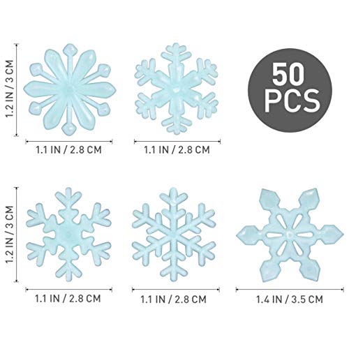 Tinksky Glow In The Dark Snowflakes Decals Christmas Wall Stickers Window Clings Blue Pack Of 50 #TOP3