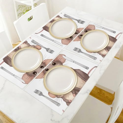 Sets de table de cuisine lavables pour une salle à manger propre - 6
