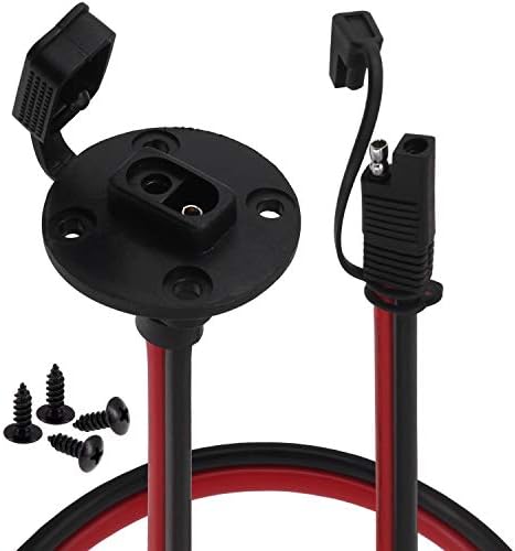Yeebline 10 AWG SAE Cable Connector, SAE Socket Chassis Wire, 60cm SAE to SAE 2 Pin Quick Disconnect with Cap Power Automotive Panel Extension Cable for Solar Panels (SAE-SAE)