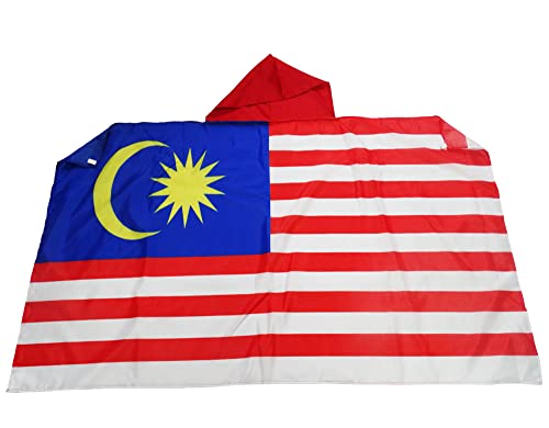 AZ FLAG Drapeau Malaisie 150x90 cm - Cape Drapeau Malaisien 100% Polyester Avec Manches Intégrées - Body Flag 80g