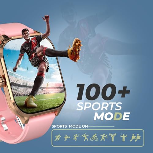 Image of PunnkFunnk H9 Smart Watch 2.01 inch TFT Display, BT 5.0 with 100+ Sports Mode, Heart Rate & Blood Oxygen Monitor, Call & Message Reminders Compatible with Android & iOS, IP67 Waterproof(Pink)