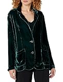 VELVET BY GRAHAM & SPENCER Women's Kyla Silk Velvet Blazer, Cavern, Large