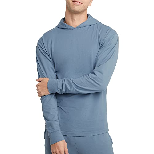 Hanes Originals Hooded Long-Sleeve, Men's T-Shirt Hoodie, Vintage Washed, 100% Cotton Tee