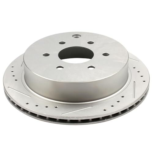Image of SCITOO Rear Disc Brake Rotors Kits Drilled & Slotted Brakes Rotor 31410