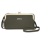 [LeafIn] レディース 財布 斜めがけ 携帯ポーチ 軽量 スマホショルダー ショルダーバッグ ポシェット お財布ショルダー ポーチ 斜め掛け カードケース スマホポーチ8599（グリーン）