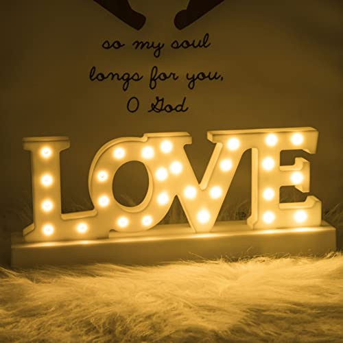 GUOCHENG Décoration lumineuse de style LOVE Lettre lumineuse fantaisie en plastique - Pour la maison, la chambre à coucher, la crèche, Noël, un...