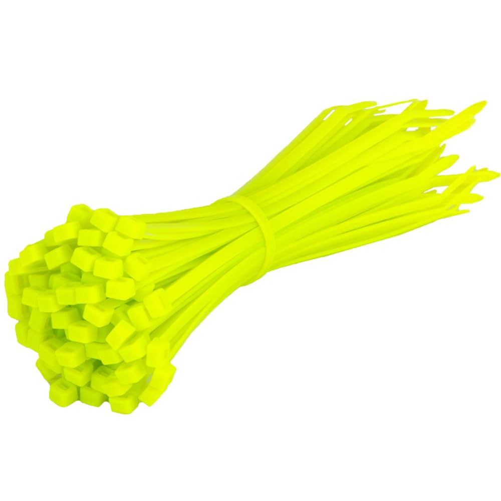 Kafton Green Fluorescent Cable Ties Nylon Plastic Strong Cable Ties (25, 300Mm X 4.8Mm)