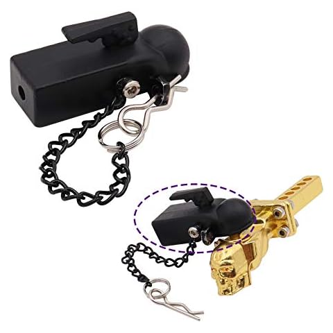 Treehobby Metal Hitch Trailer Hook Ball Buckle Simulation Link Compatible with traxxas TRX-4 90046 90047 SCX10 1/10 RC Crawler Car Tow Hook (Black) Cover