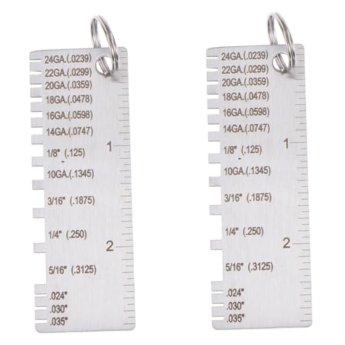 OSOLADY 2pcs Thickness Gauge Thickness Inspection Tool Steel Welding Gage Weld Gauge Weld Inspection Gauge Welding Measuring Thickness Measuring Tools Stainless Steel Silver