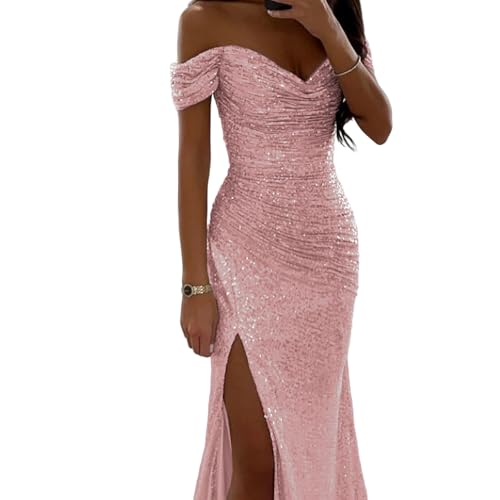 Robe de soirée plissée et longue en polyester pour les fêtes de fin d'année