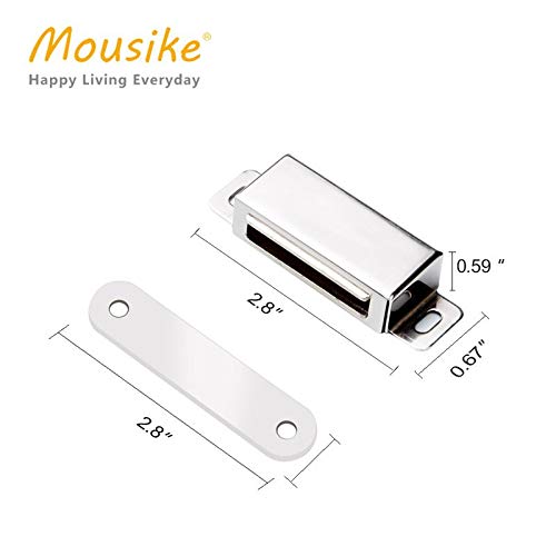 Mousike Magnetic Door Catch Heavy Duty, Stainless Steel Closet Catches with Strong Magnetic, Cabinet Magnets 50 lbs (4Pack)